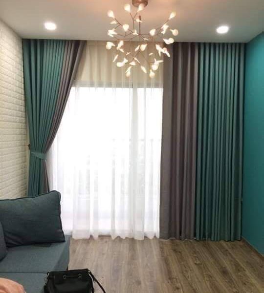 Rèm vải màu xanh lá cây Rèm vải màu xanh lá cây