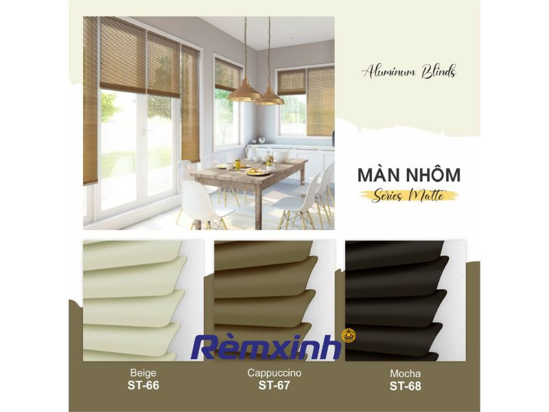 Rèm sáo nhôm có nhiều màu sắc