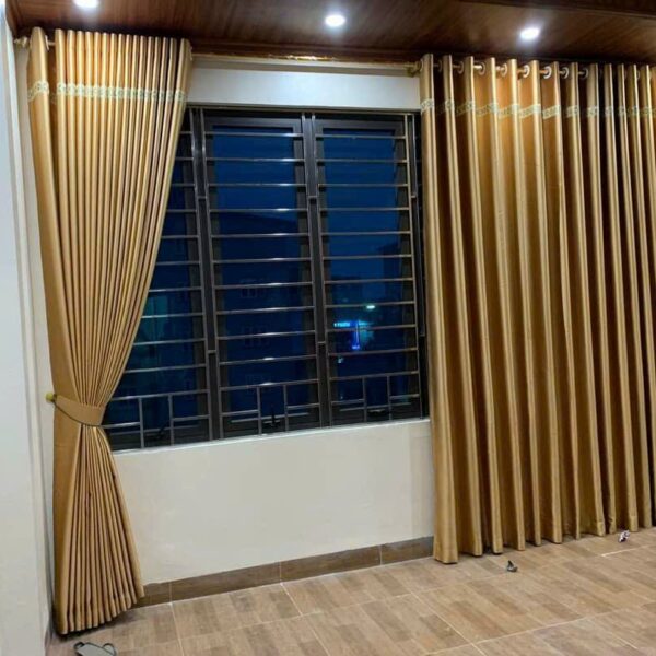 Rèm cửa màu vàng đồng đẹp sang trọng
