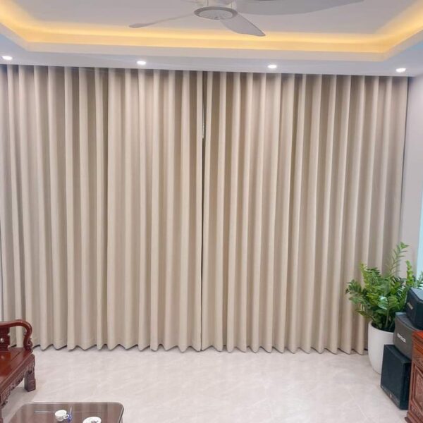 Rèm cửa màu vàng kem sang trọng lịch lãm hợp nội thất