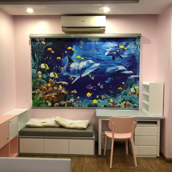 Rèm cuốn tranh cho cửa sổ phòng ngủ
