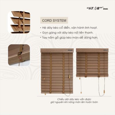 Rèm gỗ Star blinds mành sáo gỗ hãng Vạn Thái