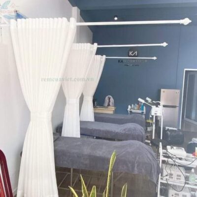 Rèm voan spa mẫu rèm voan  trang trí ngăn giường