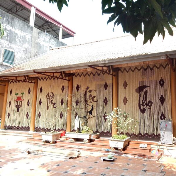 Rèm hạt gỗ bồ đề phòng thờ tại Hưng Yên