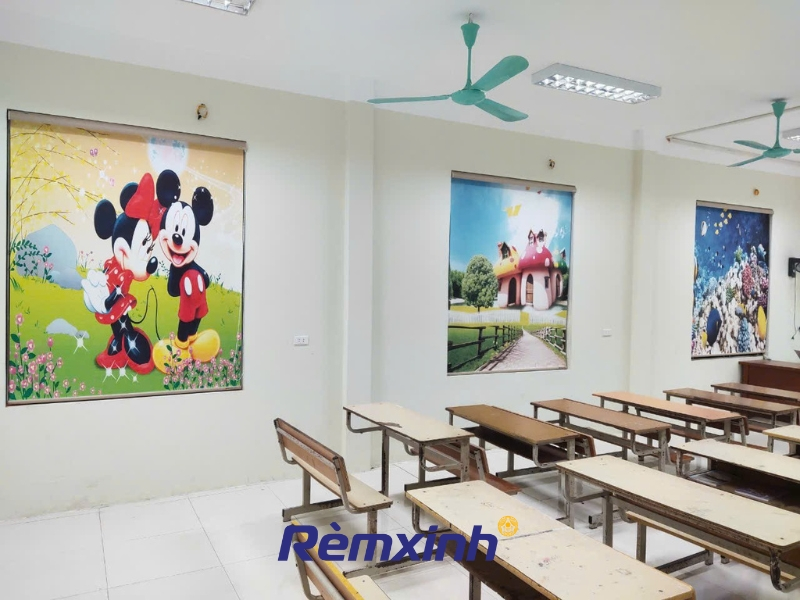 Rèm cuốn in tranh cho trường quốc tế mầm non tại Hà Nội