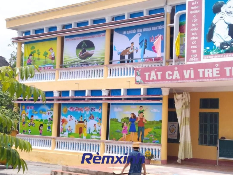 Công trình lắp đặt rèm cuốn in tranh