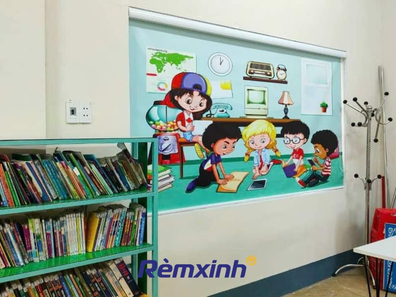 Công trình lắp đặt rèm cuốn in tranh