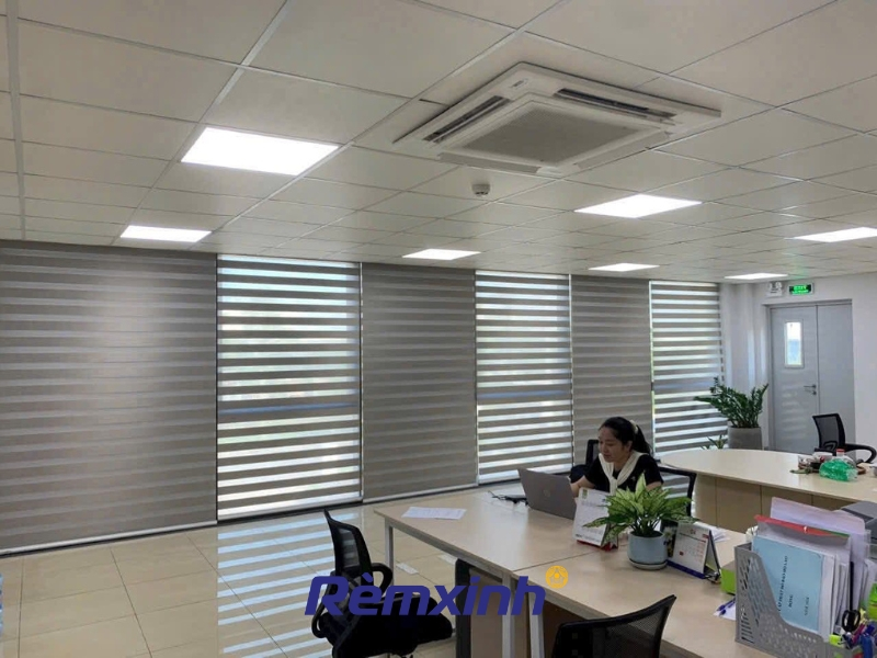 Rèm cầu vồng hiện đại, linh hoạt cho không gian văn phòng.