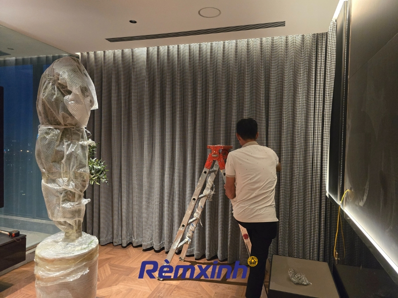 công trình thi công rèm vải 2 lớp cao cấp