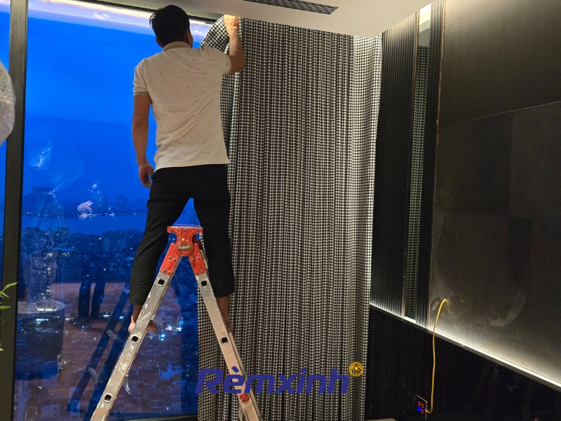 công trình thi công rèm vải 2 lớp cao cấp