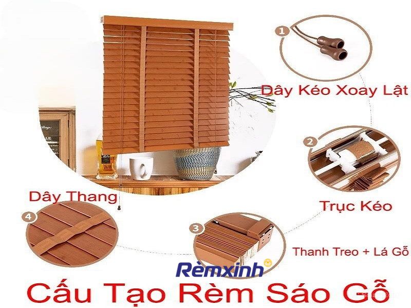 Cấu tạo rèm gỗ tinh tế với từng chi tiết bền đẹp và chắc chắn.