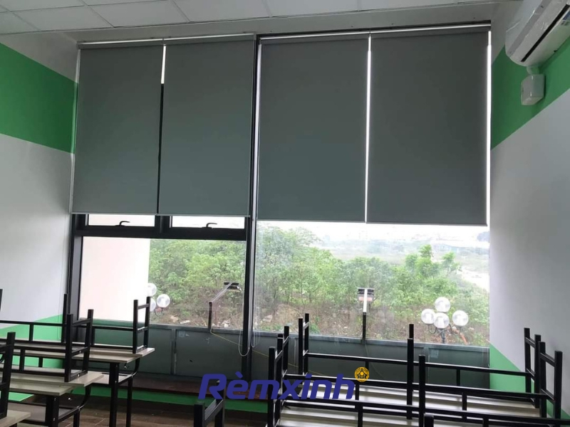 Rèm cuốn lớp học gọn gàng, hiện đại, điều chỉnh sáng linh hoạt