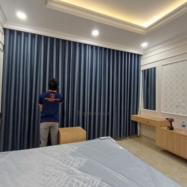 Rèm chống nắng nóng, cản sáng 2 lớp chất liệu gấm dầy