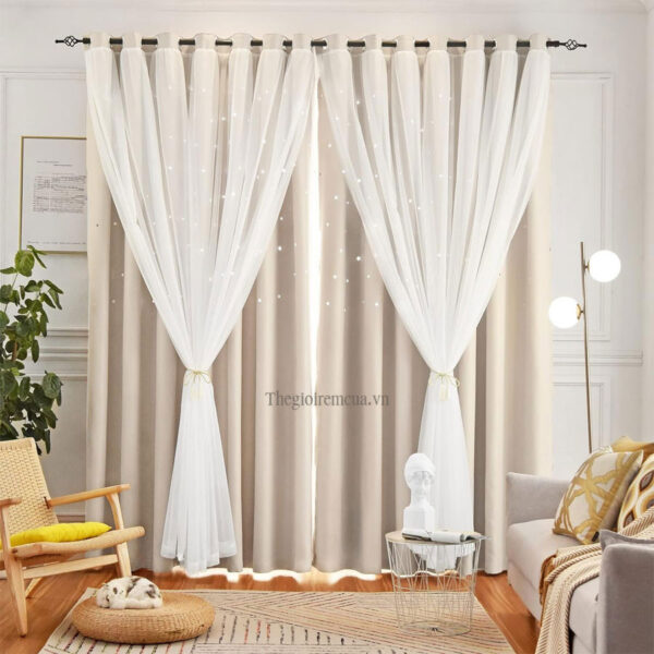 Rèm cửa 2 lớp phòng ngủ chống nắng nóng