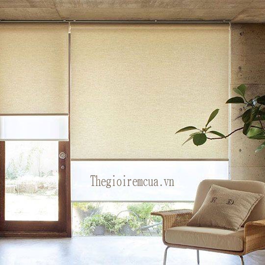 Rèm cuốn vải lưới cửa sổ đẹp che nắng cản sáng