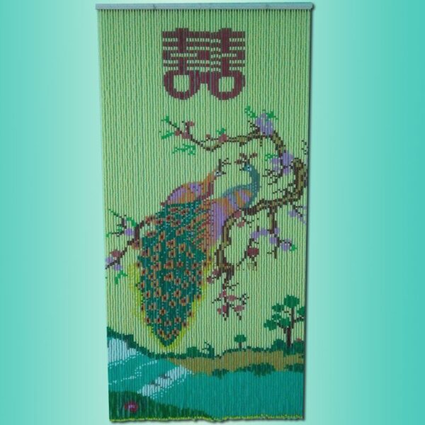 Rèm hạt nhựa tranh song công song hỷ