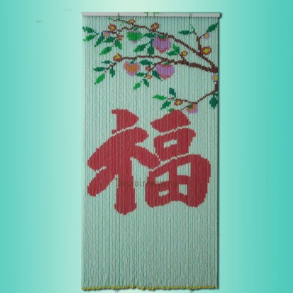 Rèm hạt nhựa tranh chữ phước nền trắng