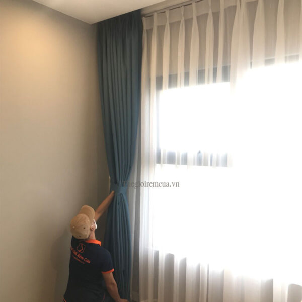 Rèm vải 2 lớp chống nắng cản sáng căn hộ