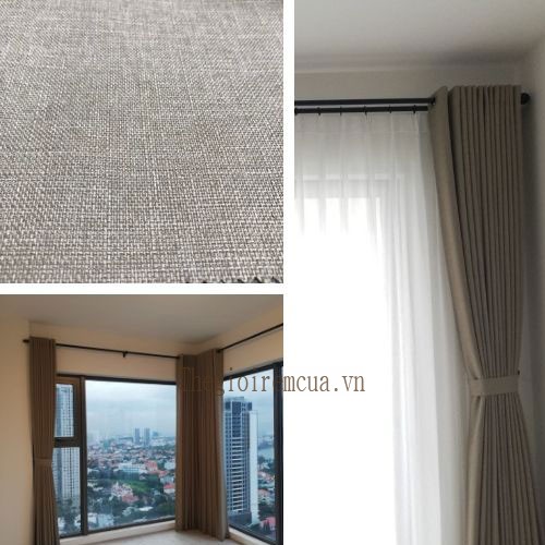 Rèm cửa bằng vải bố chống nắng cản sáng phòng ngủ